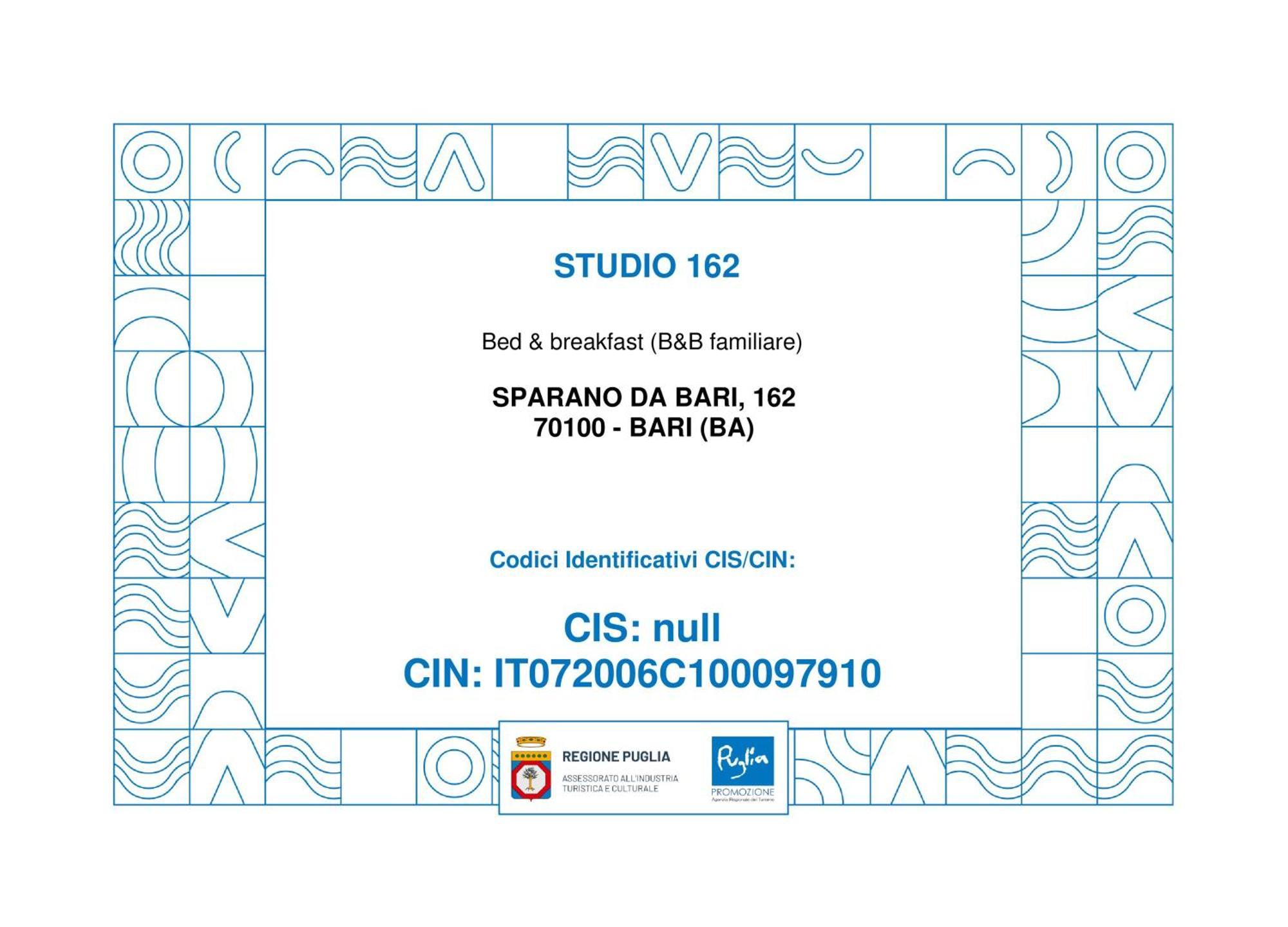 B&B Studio 162 Bari Esterno foto